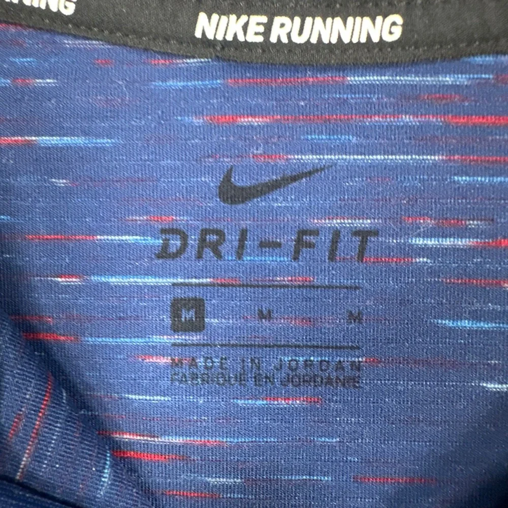 Nike Running Shirt Women M 1/4 Zip Pullover Blue Space Dye Mock Neck Dri-FIT